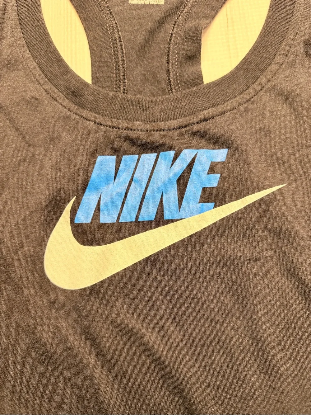 Nike Black Racerback Tank with White Logo